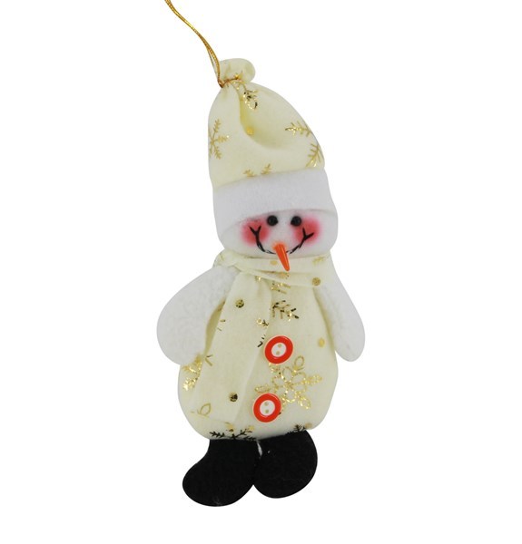 Imagen de Adorno navideño muñeco de nieve de tela, PACK x12
