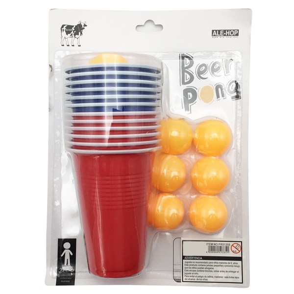 Imagen de Juego de mesa, 12 vasos + 12 pelotas de ping pong, en blister