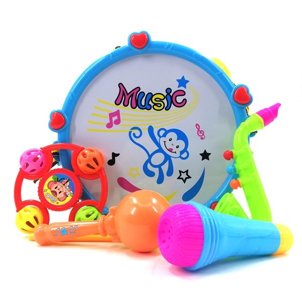 Imagen de Instrumentos musicales, tambor, maracas, pandereta, etc, en bolsa