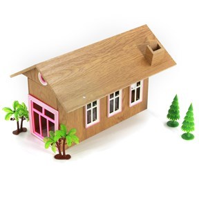 Imagen de Casa para muñecas, de madera, con luz y sonido,con accesorios, 3AA, en caja