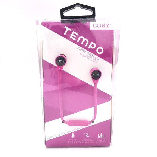 Imagen de Auriculares COBY TEMPO, con micrófono plano, cable chato