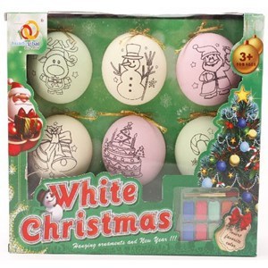 Imagen de Adornos navideños para pintar, con pincel y acuarelas, en caja