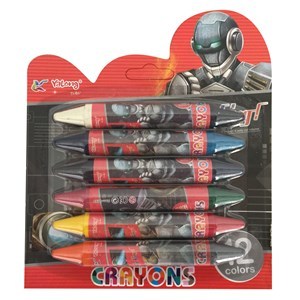 Imagen de Crayolas gruesas dobles x6, en blister, Yalong