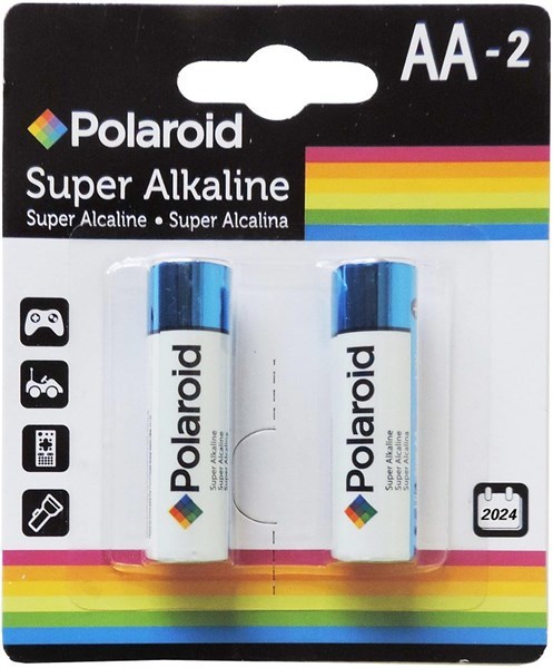 Imagen de Pilas POLAROID, alcalinas, AA x2, en blister, caja x12