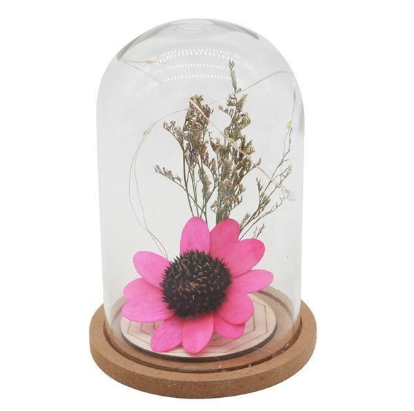 Imagen de Lámpara 4 luces led con adorno floral, ideal para centro de mesa, en caja
