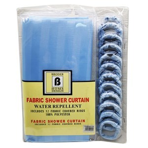 Imagen de Cortina para ducha, 100% polyester, aros forrados, varios colores