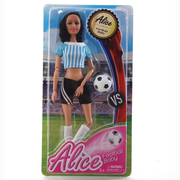 Imagen de Muñeca articulada con pelota de fútbol, en caja