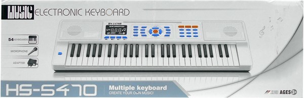 Imagen de Instrumentos musicales, órgano con micrófono, salida a 220v con cable USB, 4AA, en caja