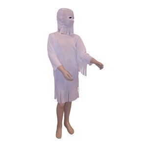Imagen de Disfraz de fantasma, vestido con flecos y capucha, en bolsa