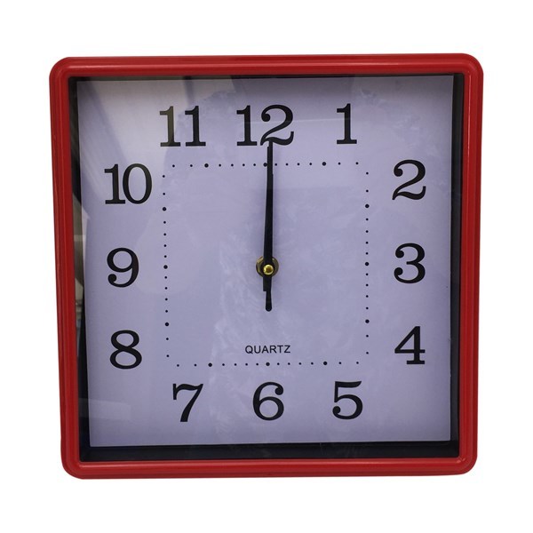 Imagen de Reloj de pared, 25cm de lado 4 colores, en caja