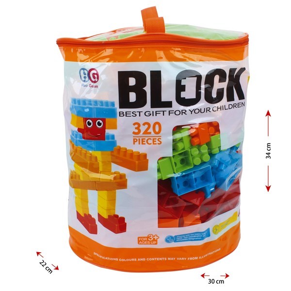 Imagen de Bloques x320 piezas de plástico medianas, en bolsa de PVC