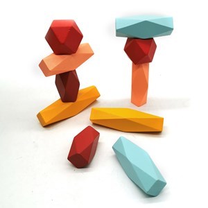 Imagen de Torre de maderas irregulares, equilibrio, 10 piezas, para niños y adultos, en caja