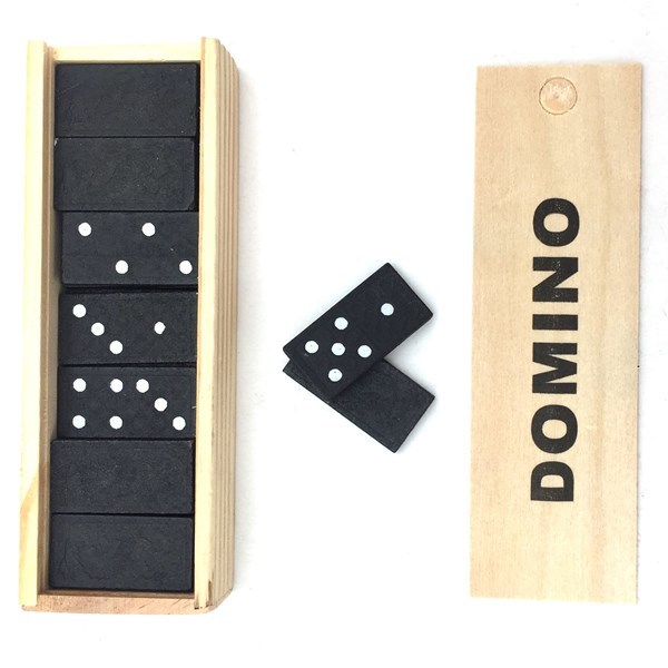 Imagen de Dominó, 28 fichas de madera, en caja de madera