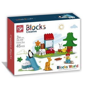 Imagen de Blocks 45 piezas zoológico, con accesorios, en caja
