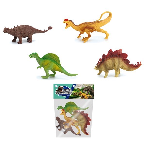 Imagen de Dinosaurios surtidos x4, en bolsa