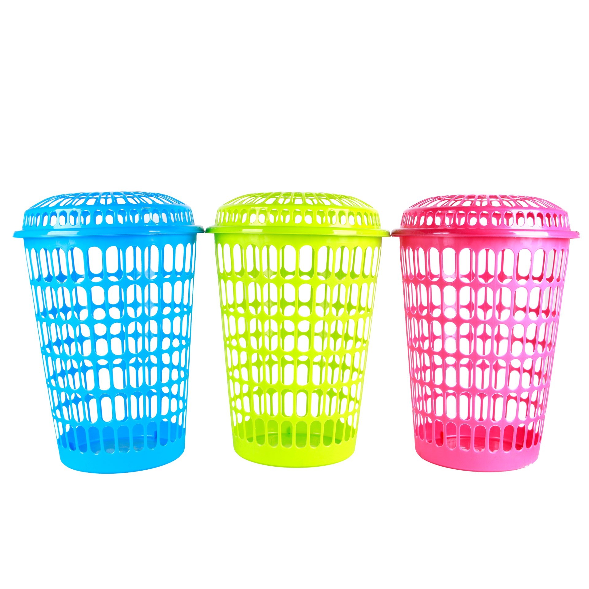 Pepeganga S.A.. Cesto para ropa calado con tapa, de plástico, varios