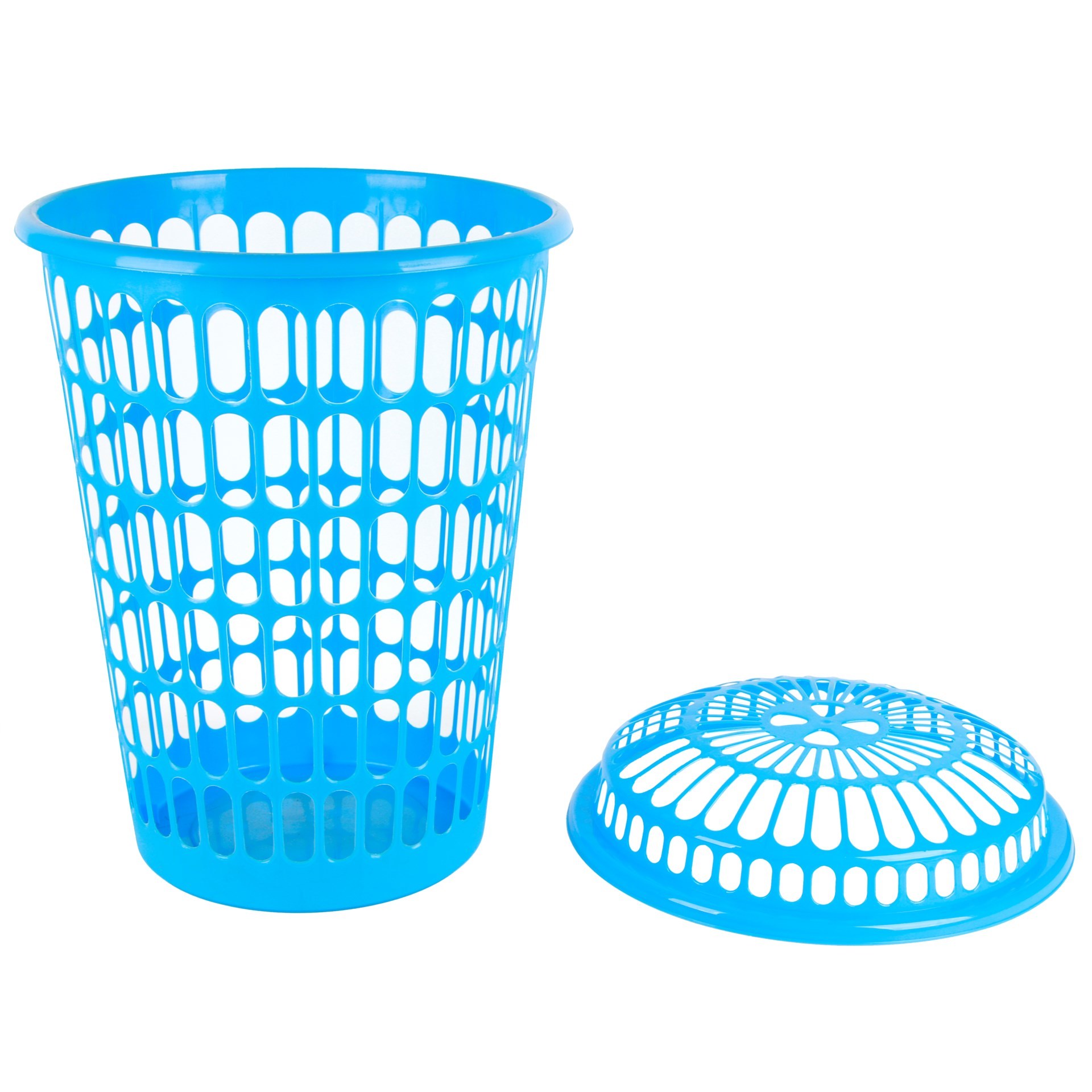 Pepeganga S.A.. Cesto para ropa calado con tapa, de plástico, varios