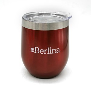Imagen de Mate con tapa 220ml Berlina ROJO, doble pared de acero inoxidable en caja
