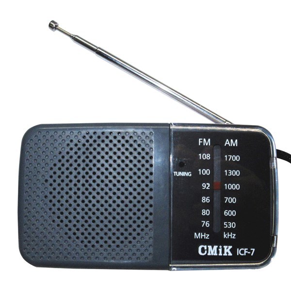 Imagen de Radio doble banda, AM-FM, con conexión auriculares, 2AA, CMIK, NEGRO, en caja