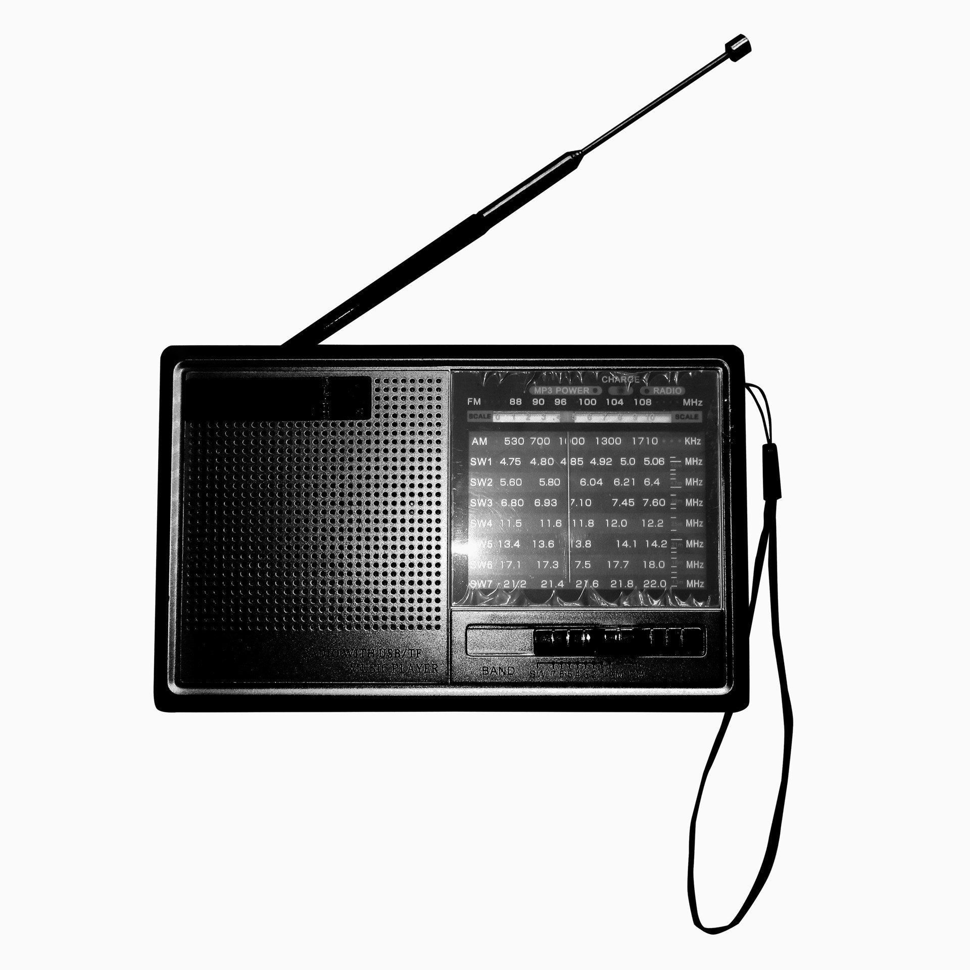 Pepeganga S.A.. Radio AM/FM recargable USB, NEGRO, luz y led, en caja