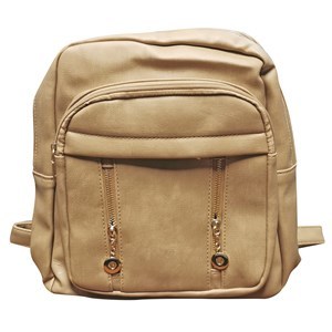 Imagen de Cartera mochila símil cuerina, MARRÓN 2 bolsillos exteriores y 2 bolsillos internos