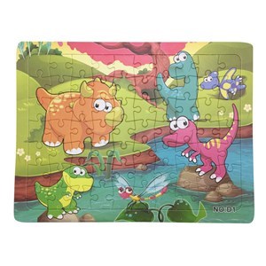 Imagen de Puzzle de cartón 70piezas, modelos dinosaurios, en bolsa