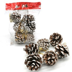 Imagen de Adorno navideño piñas x6, en bolsa