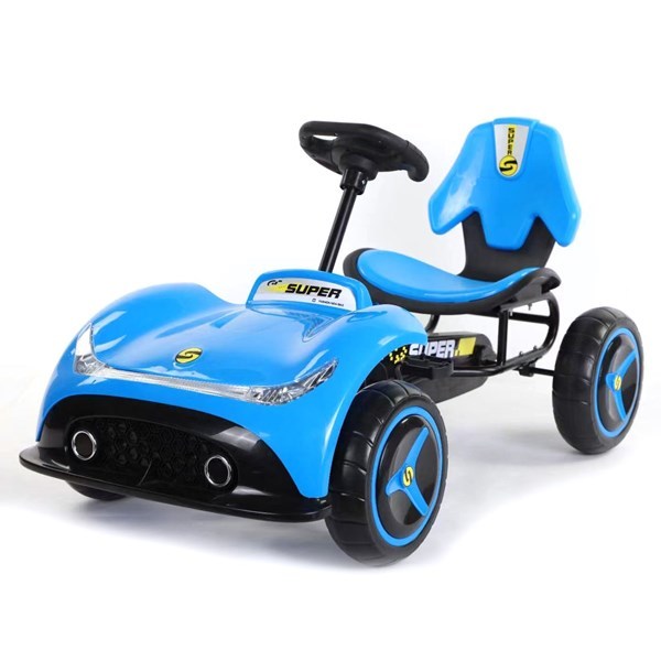 Imagen de Auto kart a pedal AZUL, ruedas de plástico, varios colores, en caja