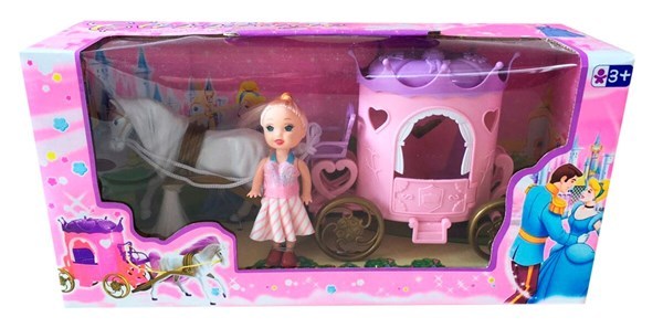 Imagen de Caballo y carruaje con muñeca, en caja