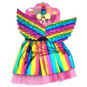 Imagen de Disfraz pollera, vincha y alitas, unicornio, en bolsa