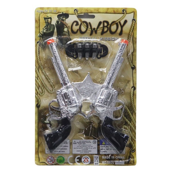 Imagen de Pistola x2 con accesorios cowboy, en blister