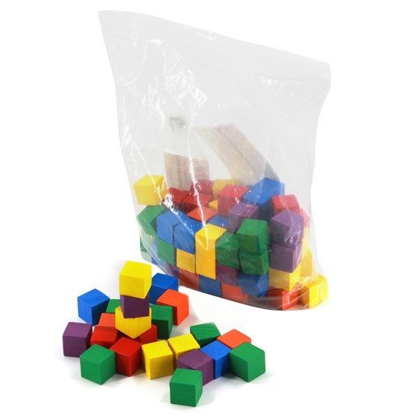 Imagen de Blocks 100 piezas, cubos de madera, en bolsa