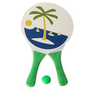 Imagen de Paletas de madera x2, para playa, con pelota, en red, varios diseños
