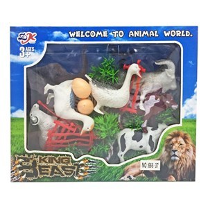 Imagen de Animales de granja x8, con accesorios, en caja