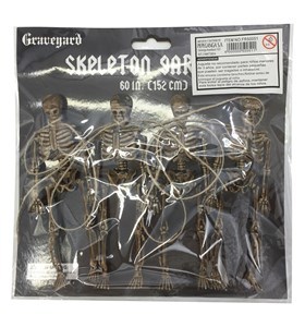 Imagen de Esqueleto guirnalda de calaveras x4, en cartón
