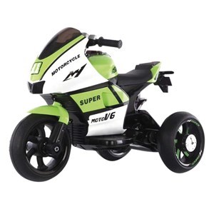Imagen de Moto triciclo a batería, luz y puerto USB, VERDE