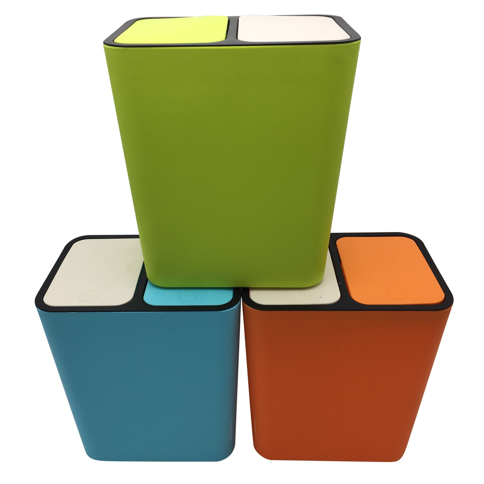 Pepeganga S.A.. Papelera de plástico dos divisiones, 15L