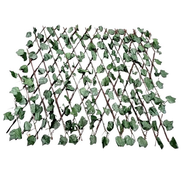 Imagen de Cerco extensible madera con follaje de plástico