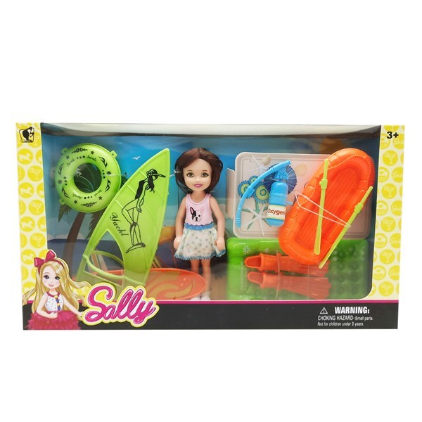 Imagen de Muñeca chica con accesorios de playa, en caja