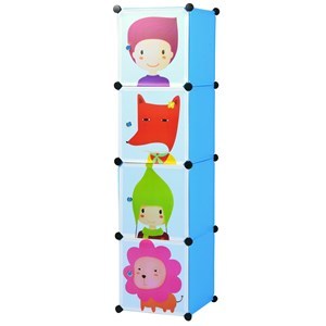Imagen de Organizador de juguetes, de PVC, 4 estantes, varios colores