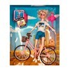 Imagen de Muñeca articulada con bicicleta y accesorios, en caja