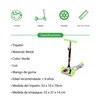 Imagen de Tripatín 2 ruedas delanteras,luz en las ruedas VERDE en caja