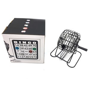 Imagen de Bingo bolillero de metal, con cartones y marcadores, en caja