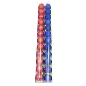 Imagen de Bolas navideñas x12 5cm, 3 texturas, colores surtidos, en tubo de mica