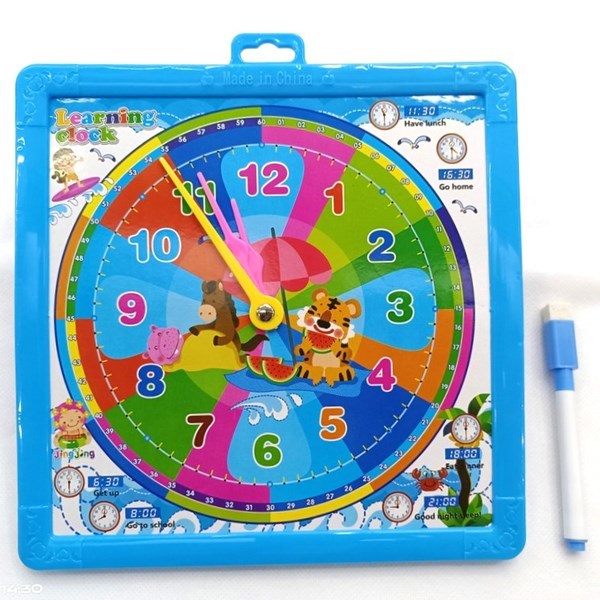 Imagen de Pizarra con marcador, con reloj, varios colores en bolsa