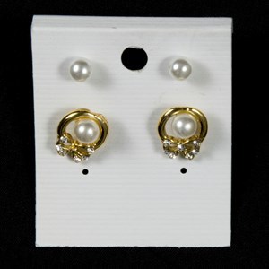 Imagen de Caravanas perlas y caravanas perlas con moña, PACK x12, doradas y plateadas