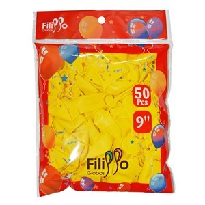 Imagen de Globo 9" FILIPPO amarillo, bolsa x50