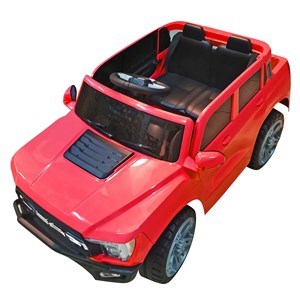 Imagen de Jeep a batería con control remoto ROJO, bluetooth, balanceo, con música luz y USB, se abren las puertas, en caja
