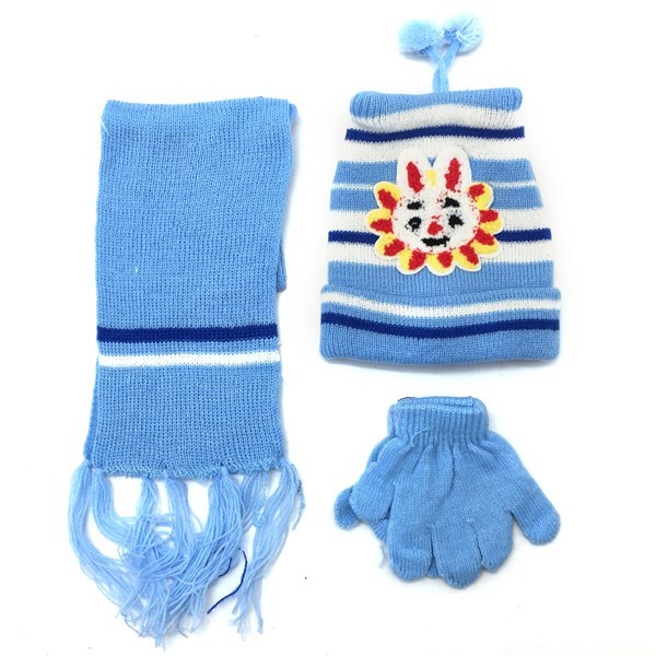 Imagen de Gorro infantil forrado, bufanda y guantes, en bolsa, varios colores