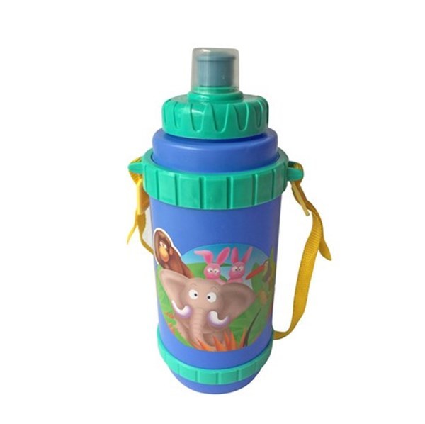 Imagen de Botella de plástico, con pico pull push, con correa, varios diseños infantiles